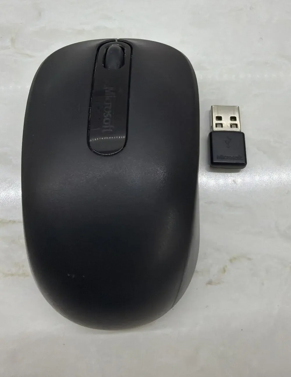 Microsoft Wireless Full Size Mouse Black Model 1737 w/Receiver TESTED WORKING